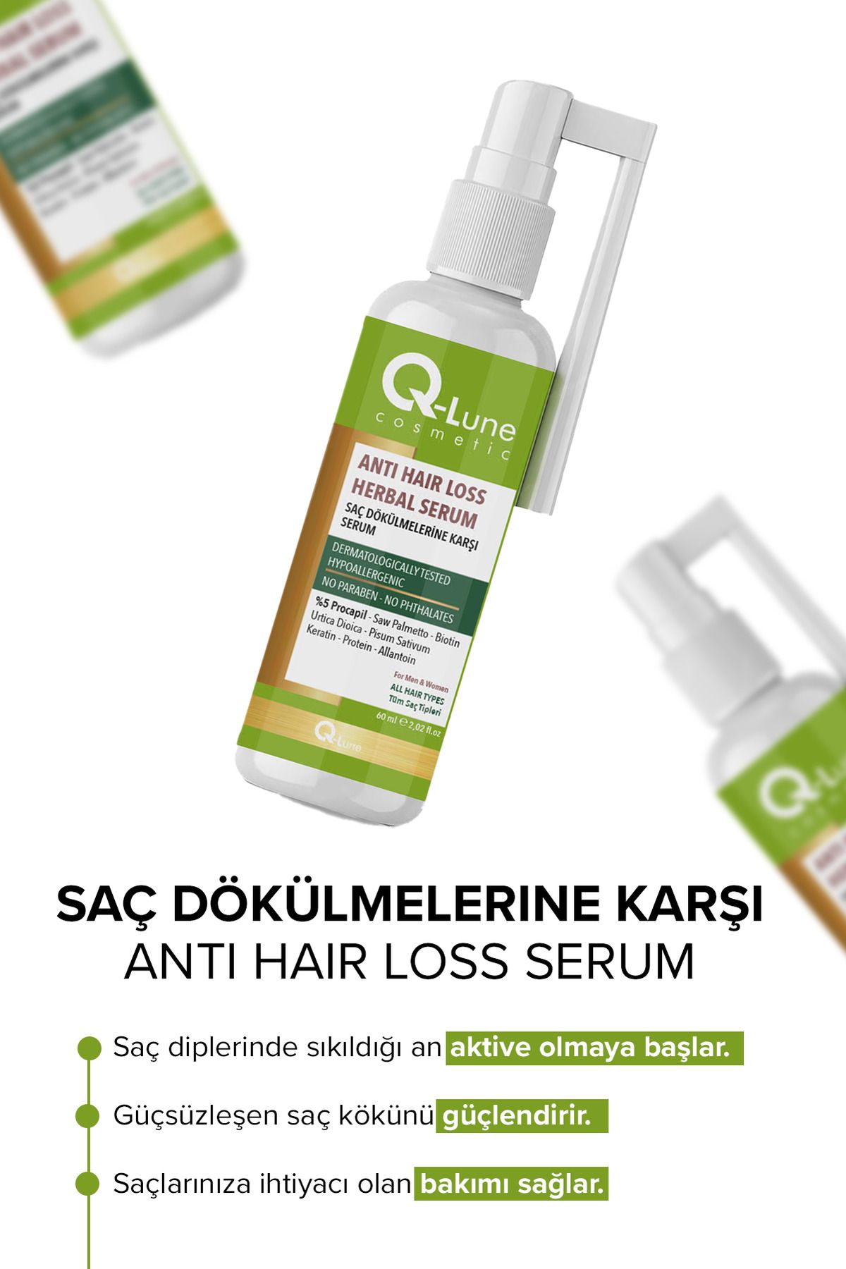 اسپری گیاهی ضد ریزش مو Q Lune حجم 60ml - Image 5