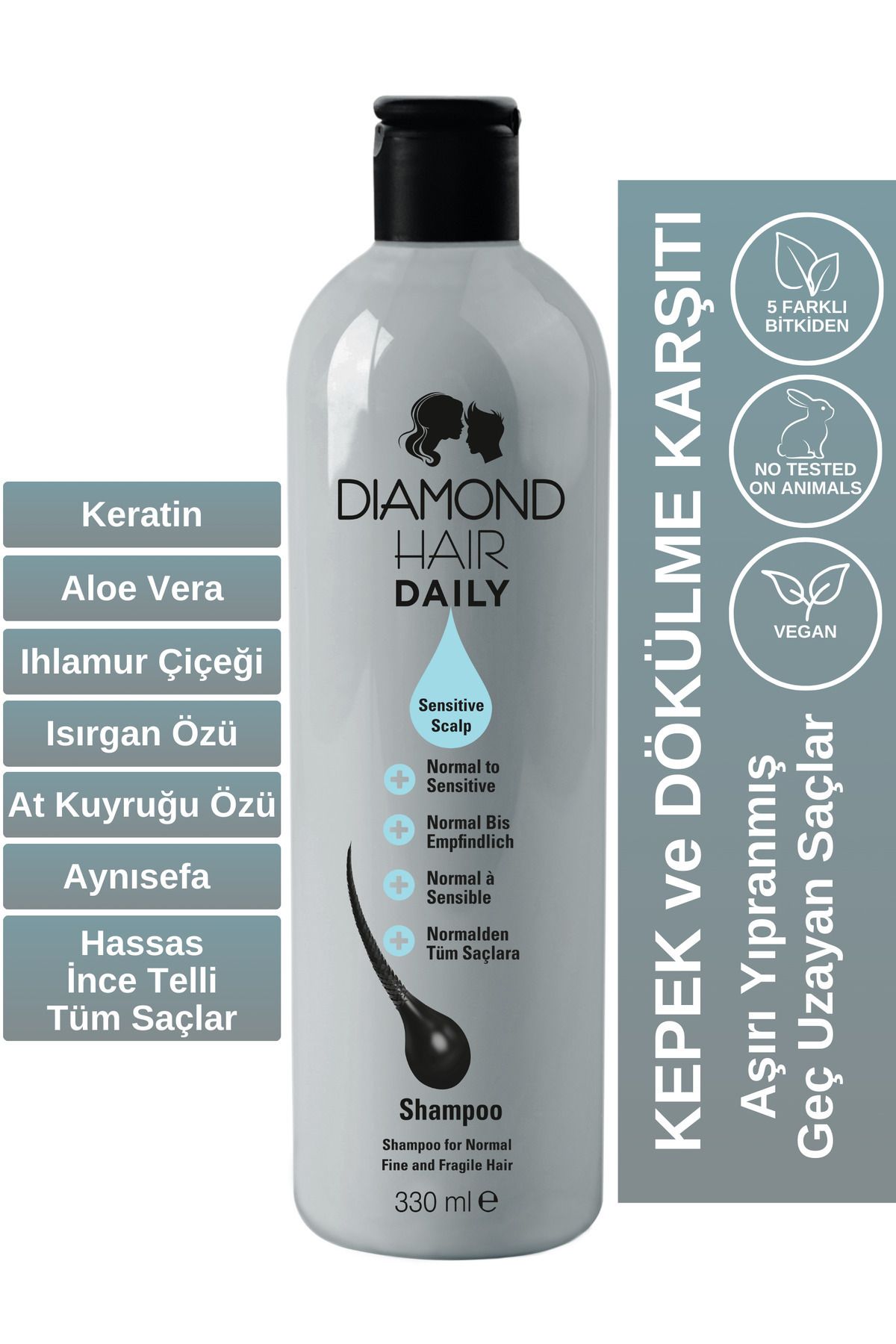 ست سرم و شامپو ضد ریزش انواع مو DIAMOND HAIR