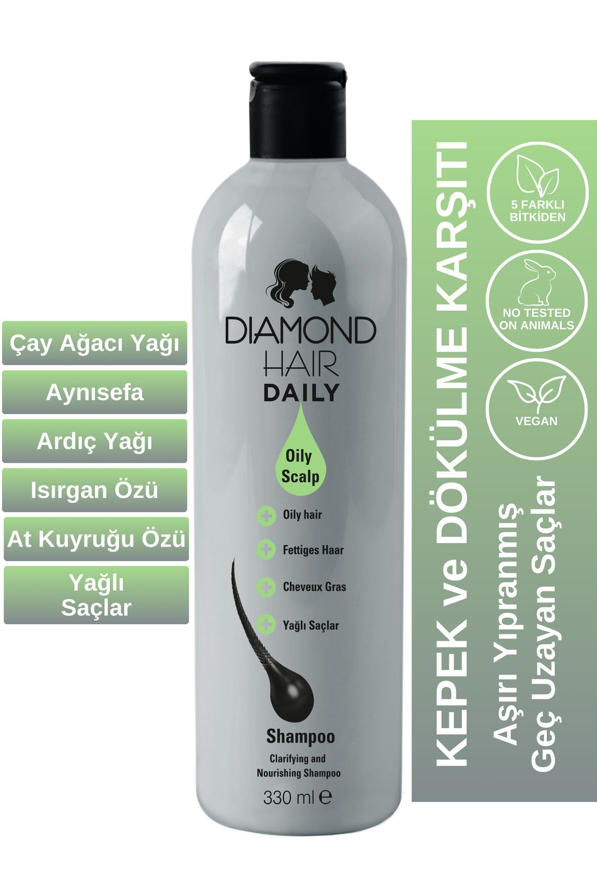 ست روغن و شامپو و سرم ضد ریزش موهای چرب DIAMOND HAIR