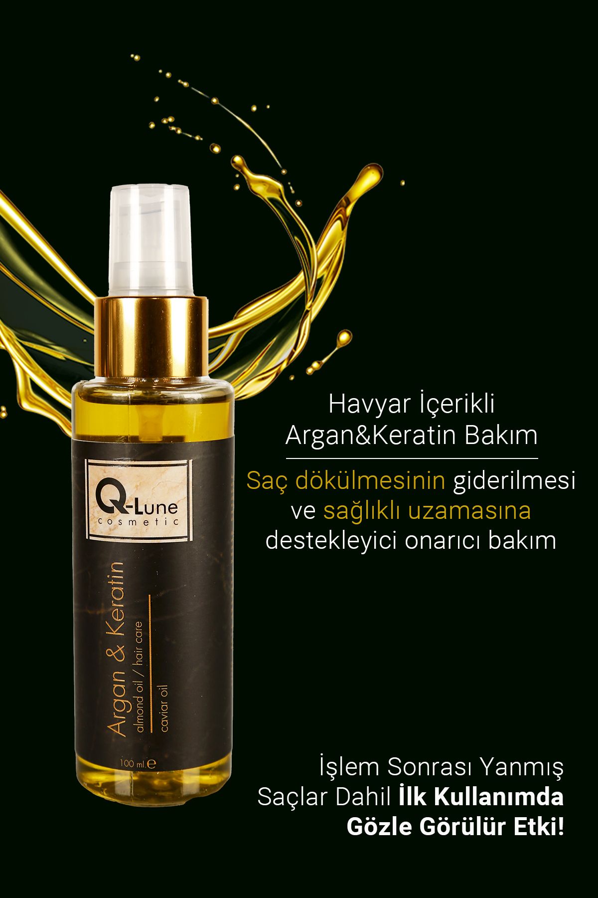 روغن مراقبت از موی خاویار و آرگان Q Lune حجم 100 ml