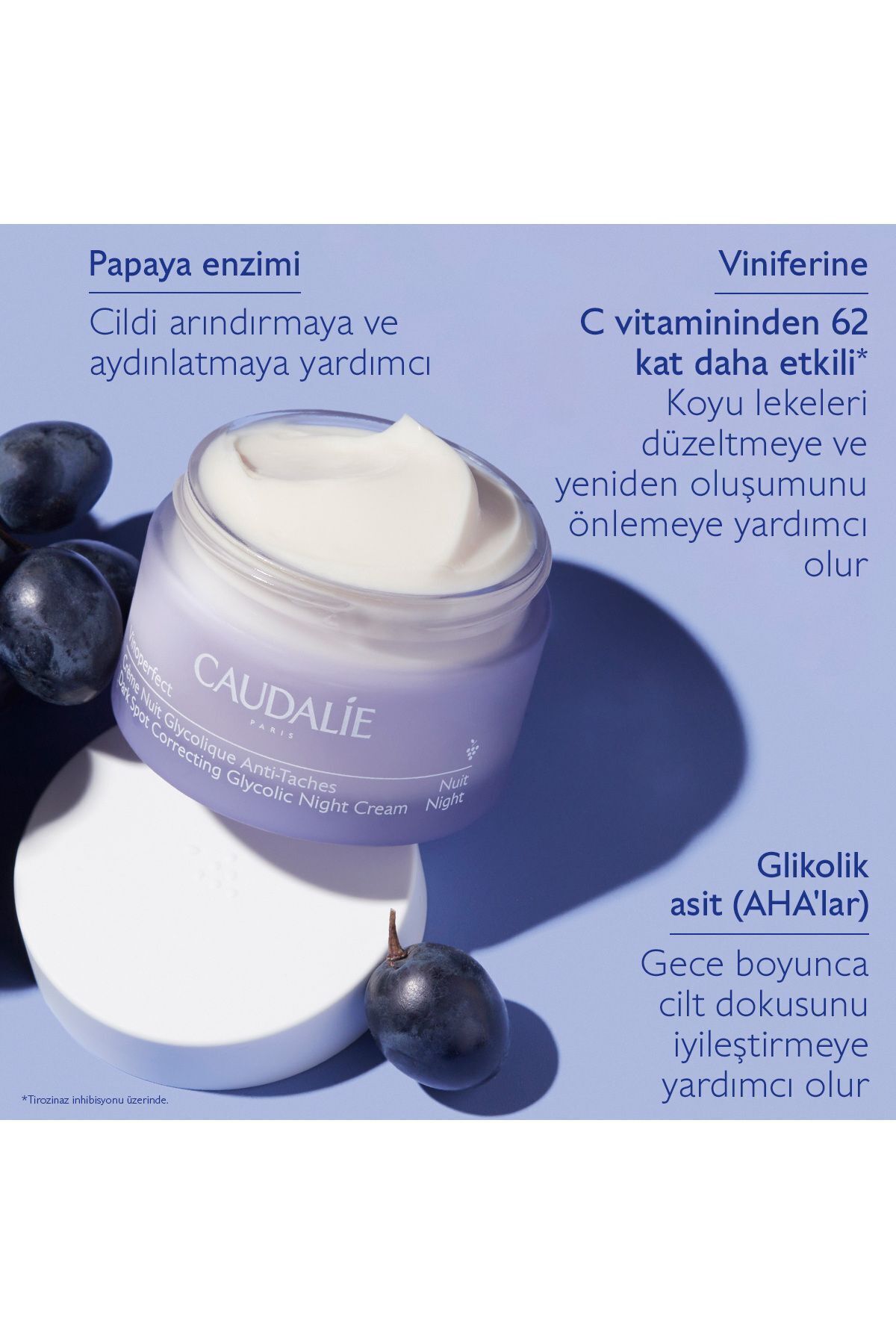 کرم شب ضد لک گلیکولیک Caudalie - حجم 50 ml