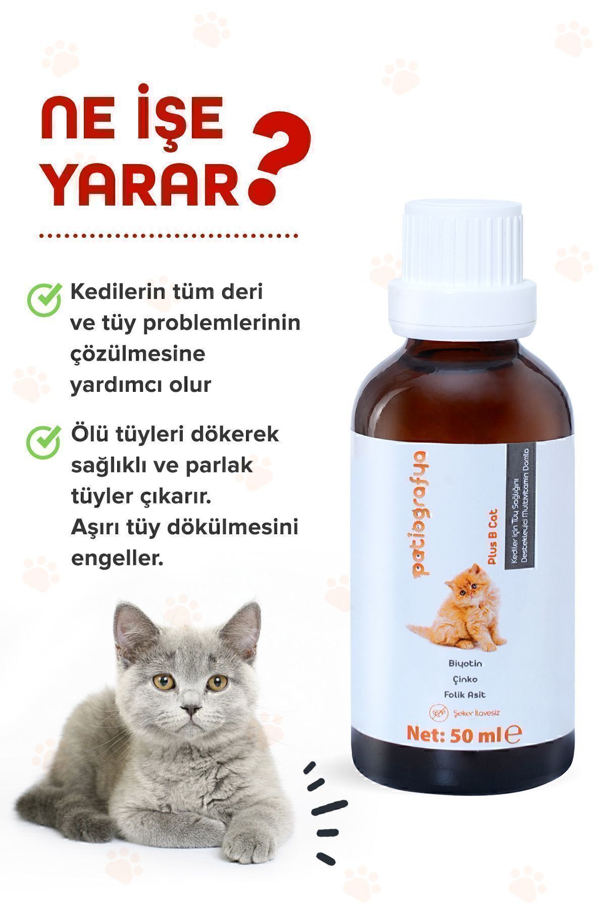 قطره تقویت‌کننده مو و ضد ریزش گربه Patiografya حجم 50 ml
