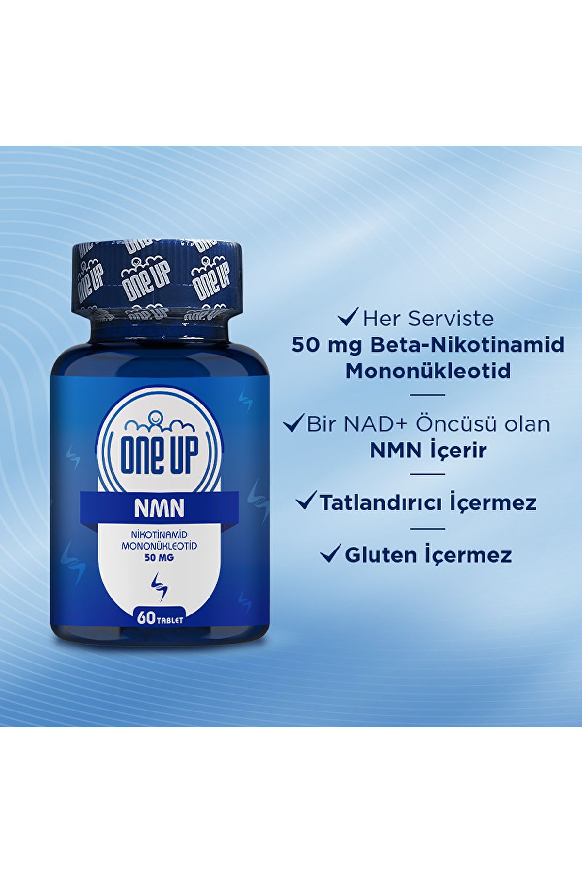 قرص مکمل انرژی و جوانسازی NMN برند One Up - بسته 60 عددی