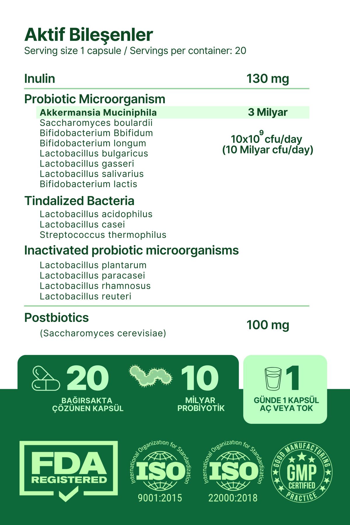 کپسول پروبیوتیک anocin - بسته 20 عددی