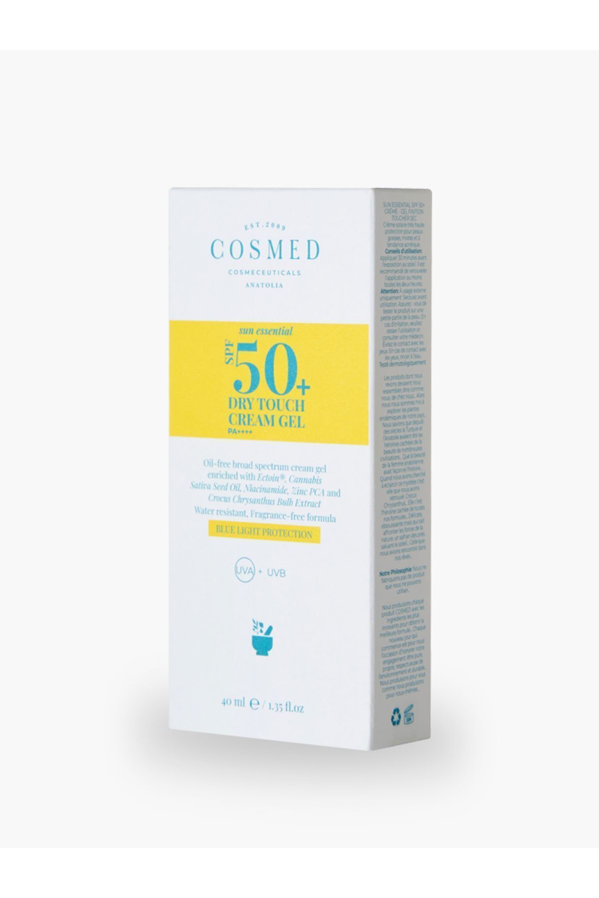 ژل ضدآفتاب Spf +50 برند COSMED حجم 40 ml