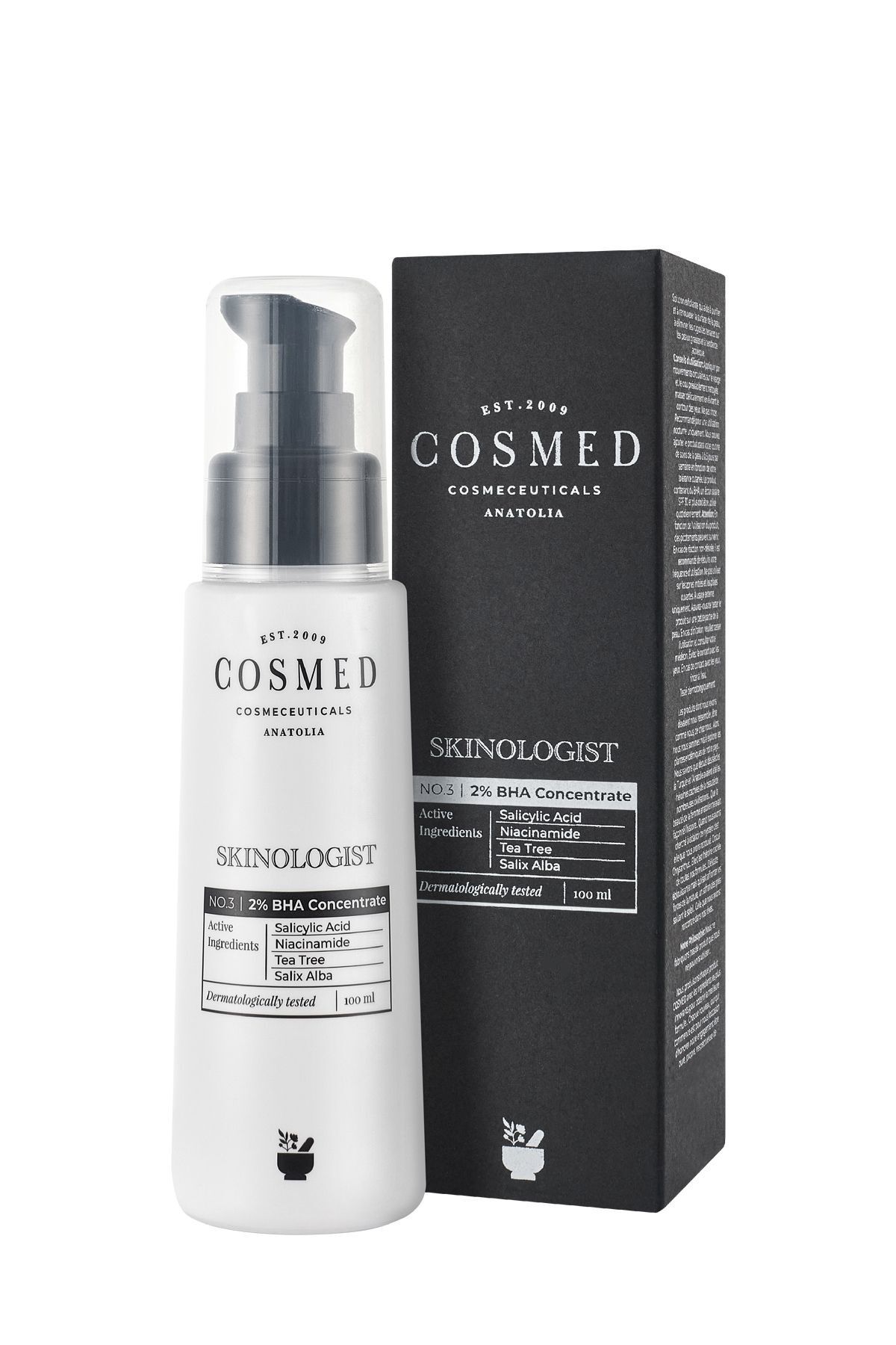 سرم ضد جوش سر سیاه  2% Bha برند COSMED حجم 100 ml