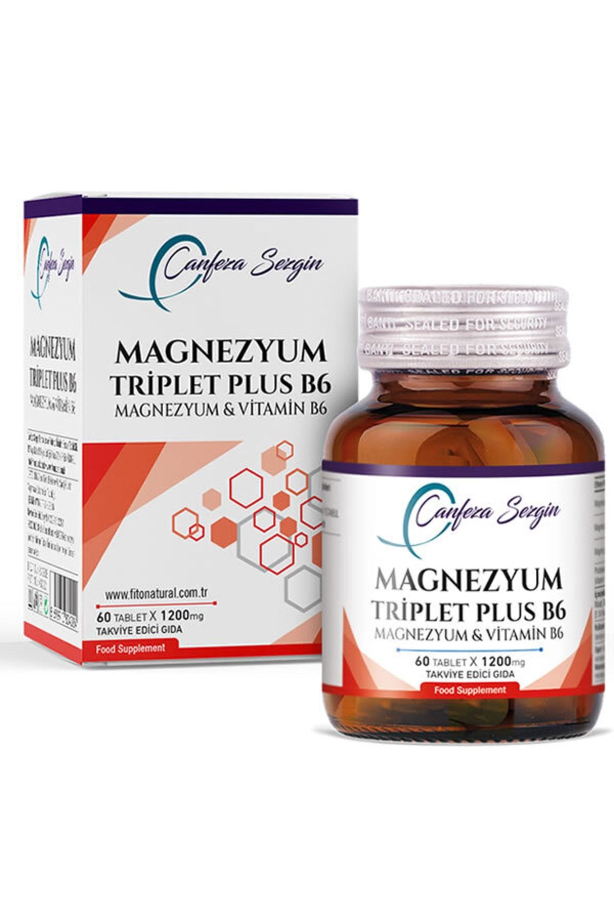 قرص منیزیم حاوی ویتامین B6 برند Canfeza Sezgin - بسته 60 عددی