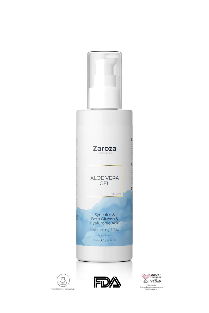 ژل مرطوب کننده آلوئه ورا پوست سر حساس ZAROZA حجم 200 ml