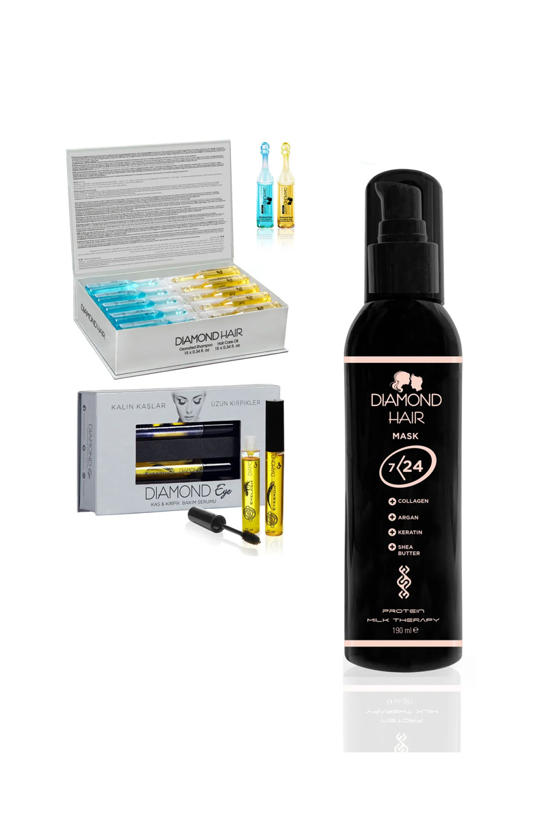 ست روغن و ماسک ضد ریزش مو و تقویت مژه و ابرو DIAMOND HAIR