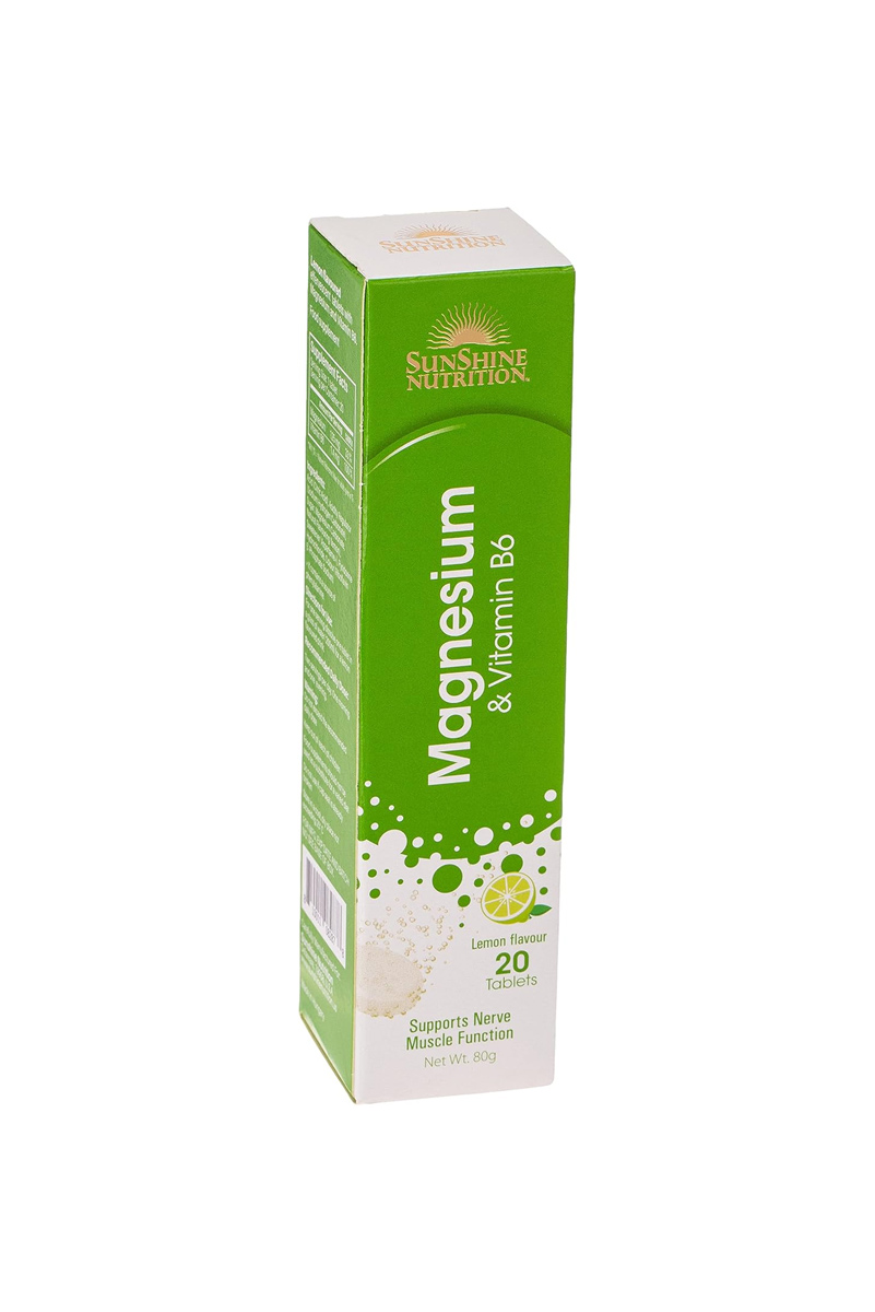قرص جوشان منیزیم و ویتامین ب ۶ Sunshine Nutrition - بسته ۲۰ عددی