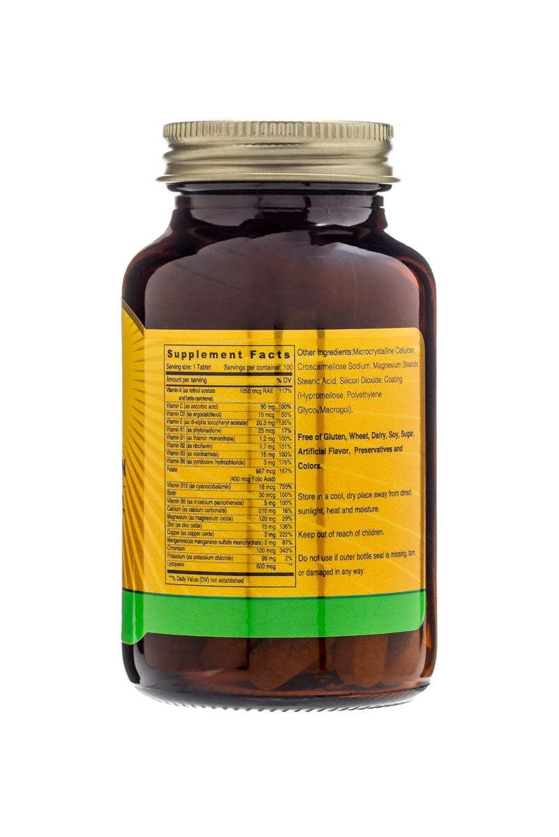 مولتی ویتامین مردانه A to Z برند Sunshine Nutrition – بسته ۱۰۰ عددی
