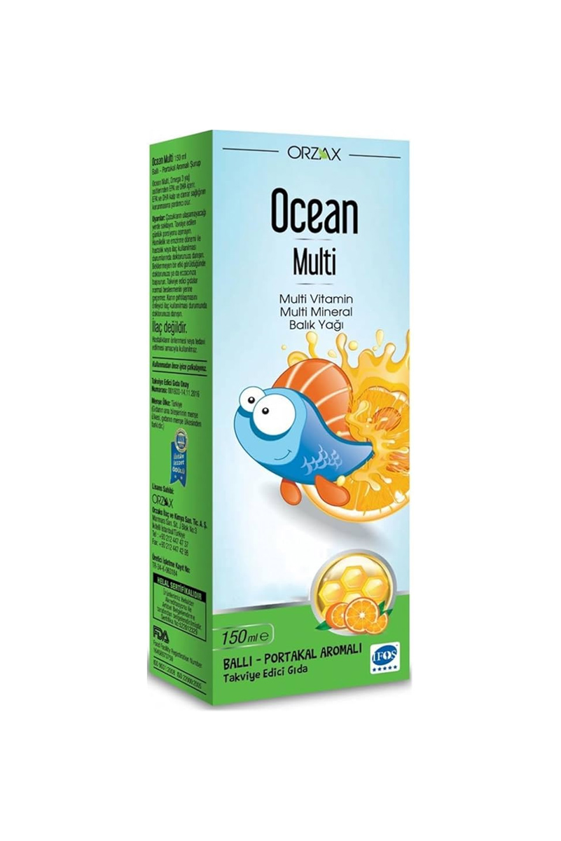 مولتی ویتامین مینرال اوشن با طعم عسل و پرتقال - 150ml