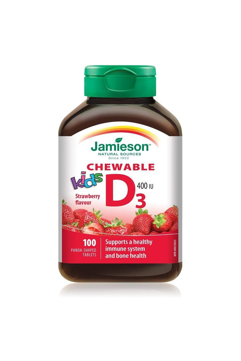 قرص ویتامین D3 کودکان مقدار ۴۰۰ IU برند Jamieson - بسته 100 عددی