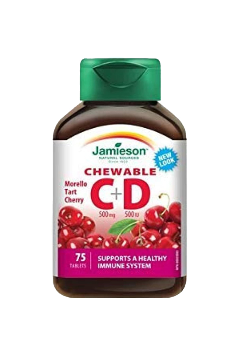 قرص‌ ویتامین C و D مقدار ۵۰۰ میلی‌گرم Jamieson - بسته 75 عددی