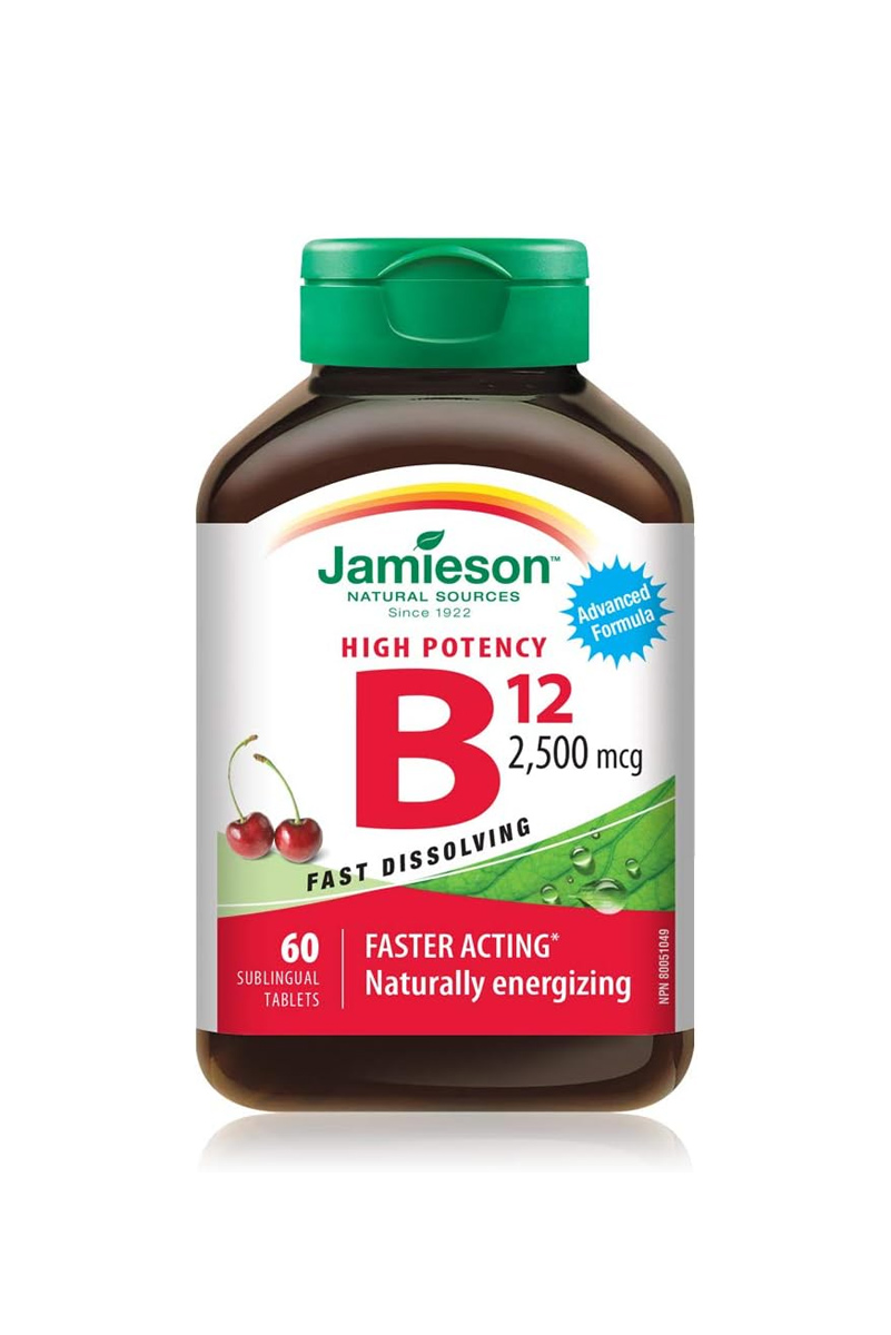 قرص زیرزبانی ویتامین B12 (متیل کوبالامین) Jamieson - بسته 60 عددی