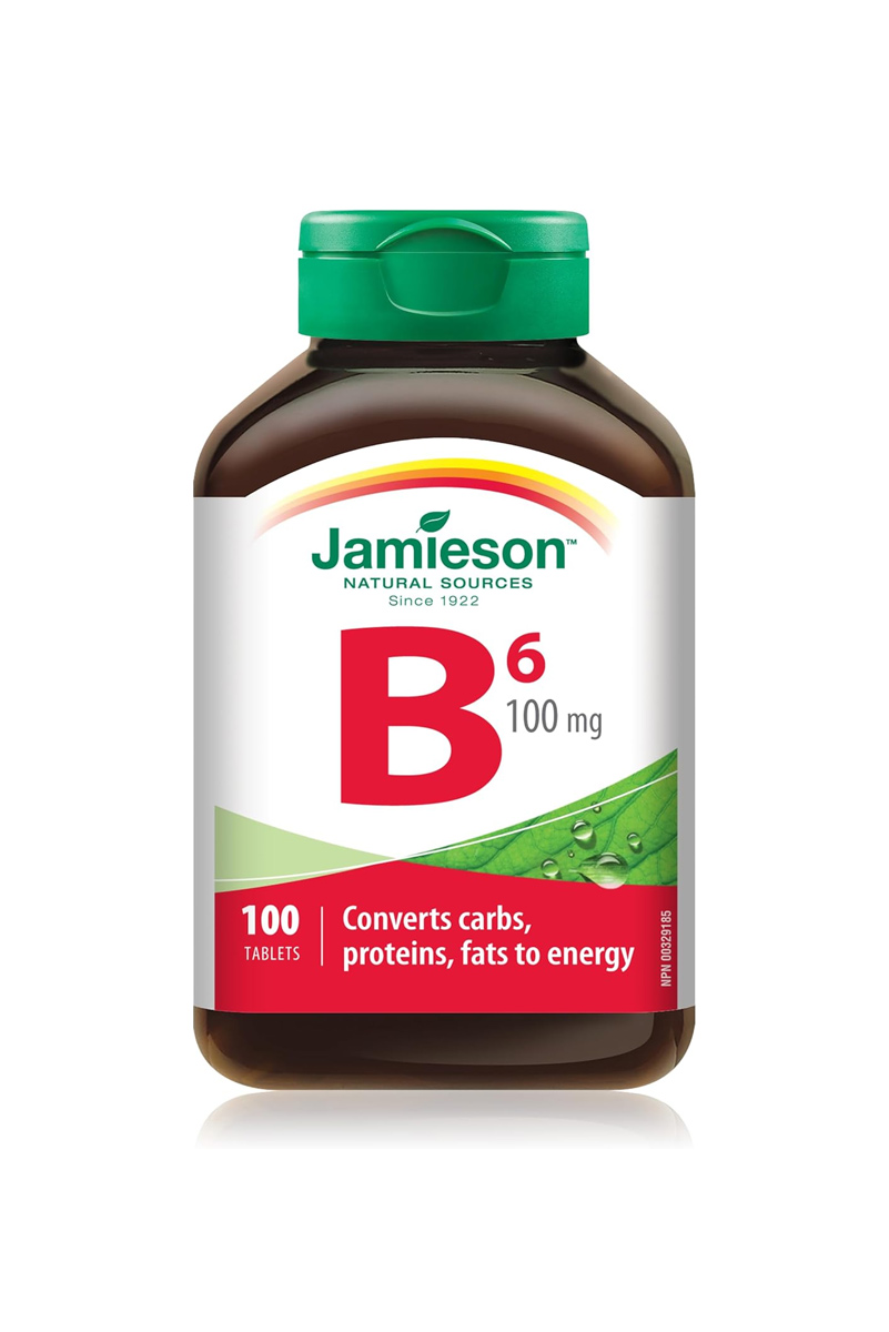 قرص ویتامین B6 (پیریدوکسین) مقدار ۱۰۰ میلی گرم Jamieson - بسته 100 عددی