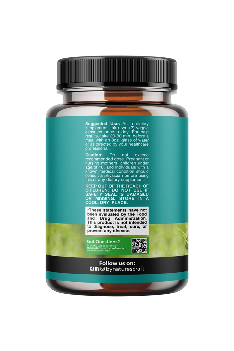 کپسول گیاهی خار مریم Natures Craft - بسته 90 عددی - Image 3