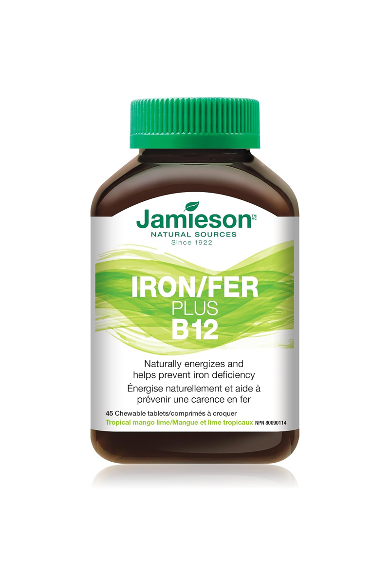 قرص آهن و ویتامین B12 برند Jamieson - بسته 45 عددی