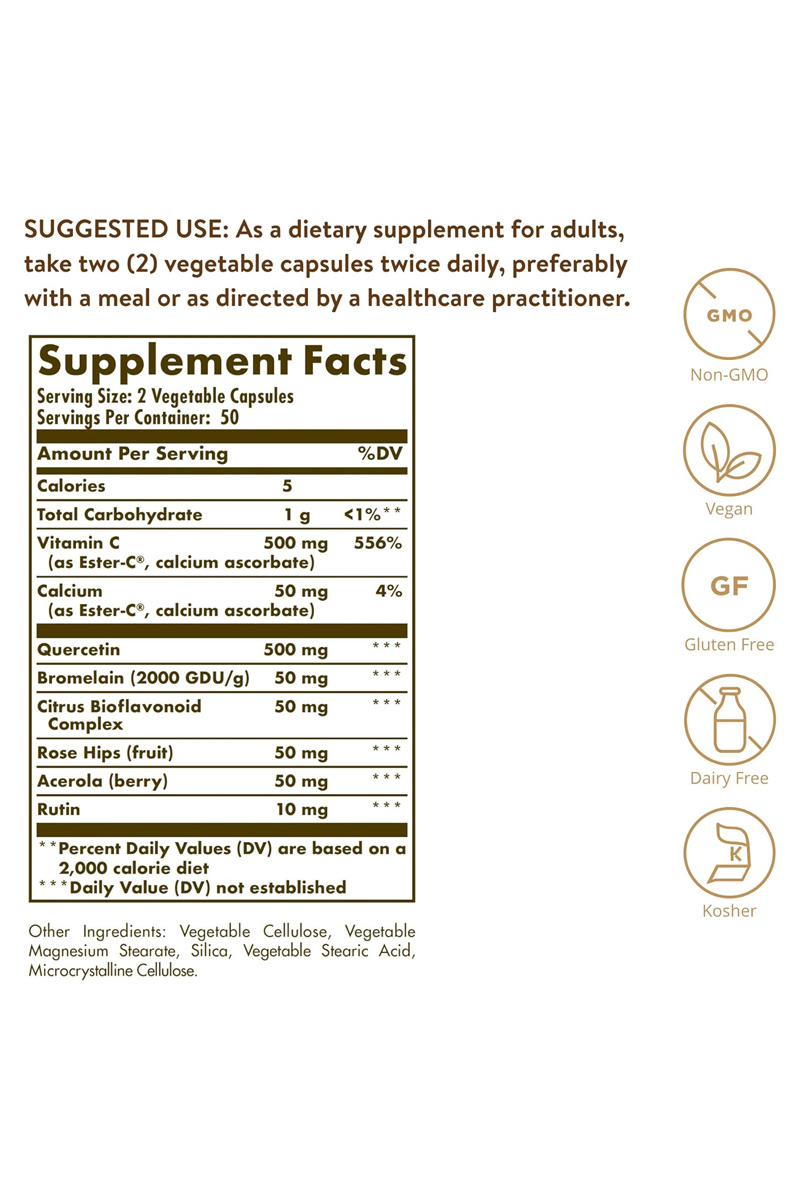 کپسول کمپلکس Quercetin سولگار - بسته ۱۰۰ عددی