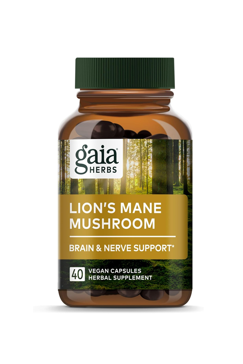 کپسول گیاهی قارچ Lion's Mane برند Gaia Herbs - بسته ۴۰ عددی