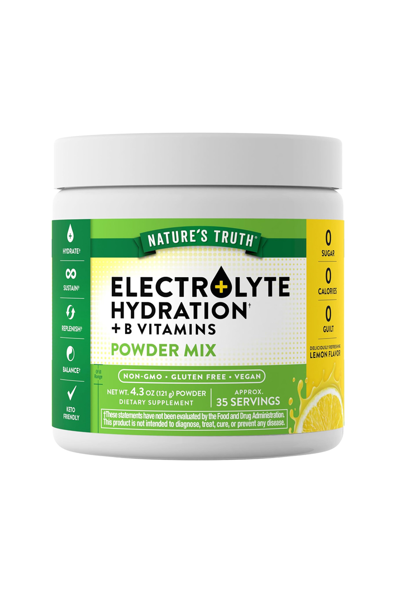 پودر الکترولیت حاوی ویتامین B برند Nature's Truth - حجم ۱۲۱ گرم