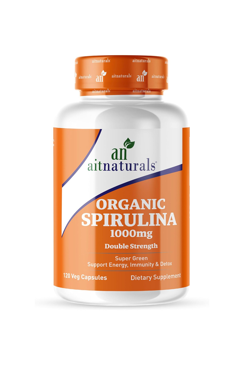 کپسول اسپیرولینا ۱۰۰۰ میلی گرم Aitnaturals - بسته 120 عددی