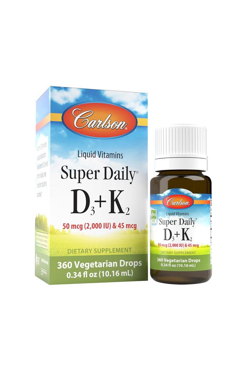 قطره ویتامین D3 + K2 برند Carlson - حجم 10 میلی لیتر