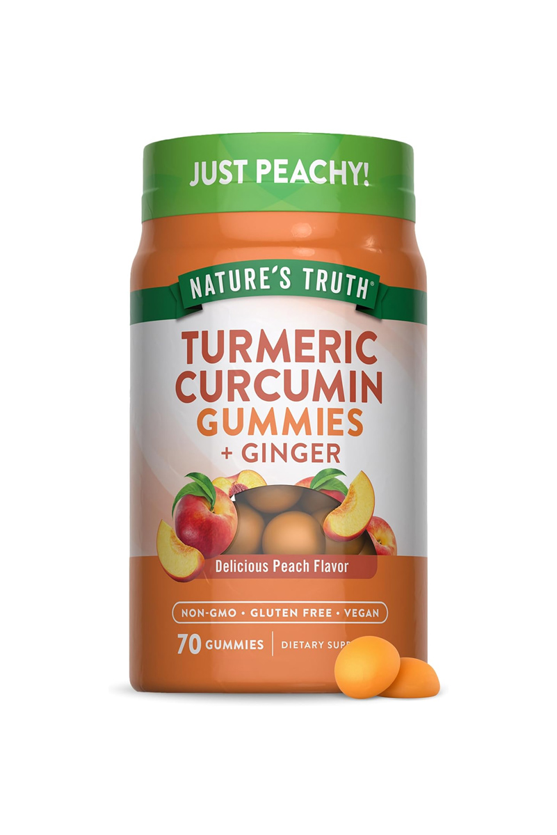 پاستیل وگان زردچوبه و کورکومین با زنجبیل Nature's Truth - بسته ۷۰ عددی