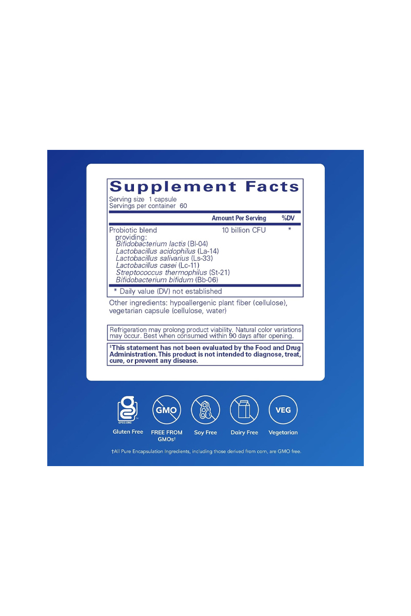 کپسول پروبیوتیک G.I برند Pure Encapsulations - بسته 60 عددی