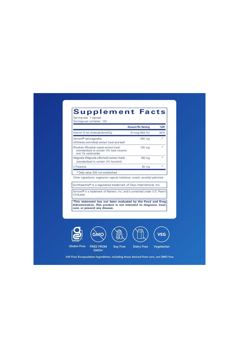 کپسول Cortisol Calm برند Pure Encapsulations - بسته ۱۲۰ عددی