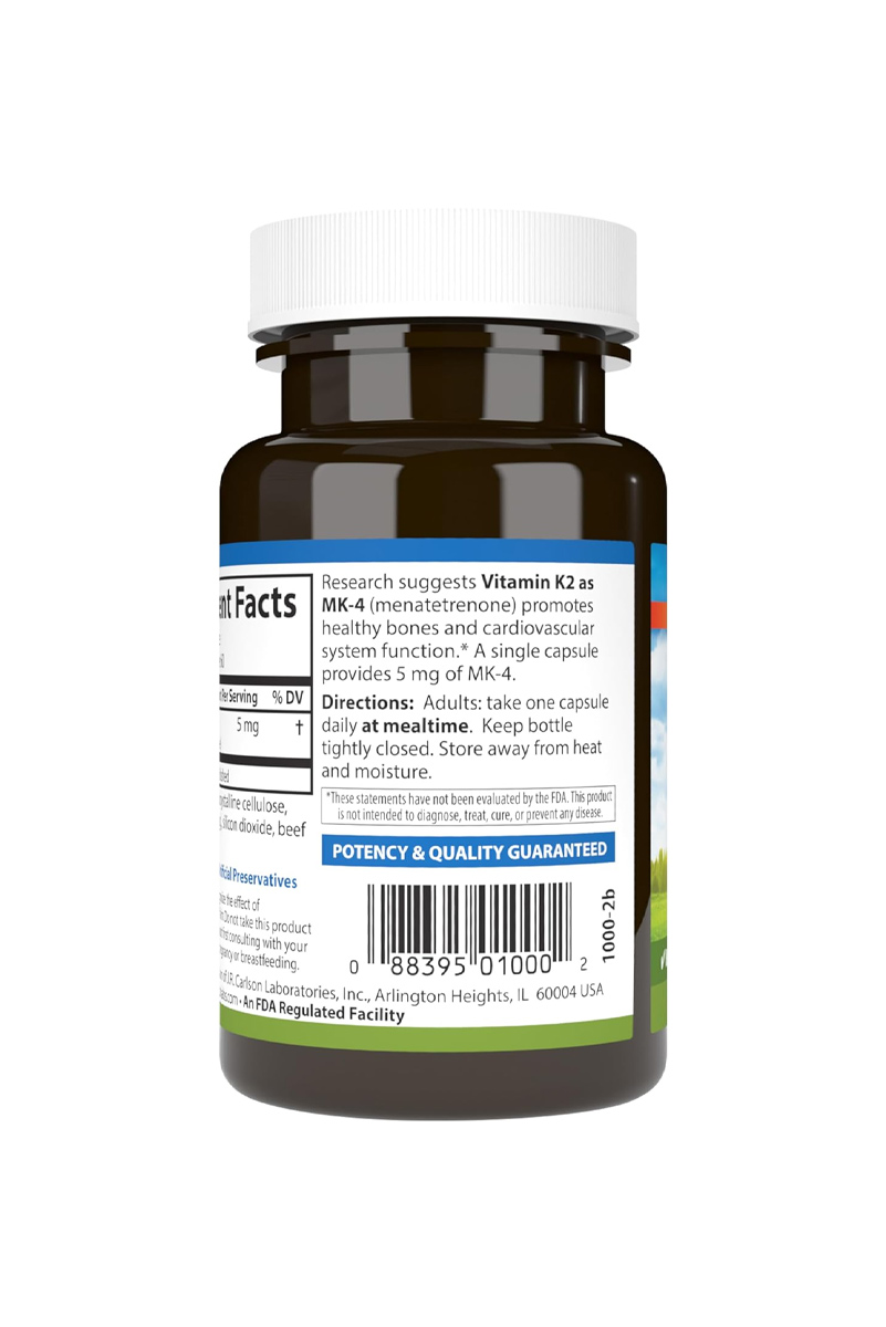 کپسول ویتامین K2 برند Carlson - بسته 60 عددی