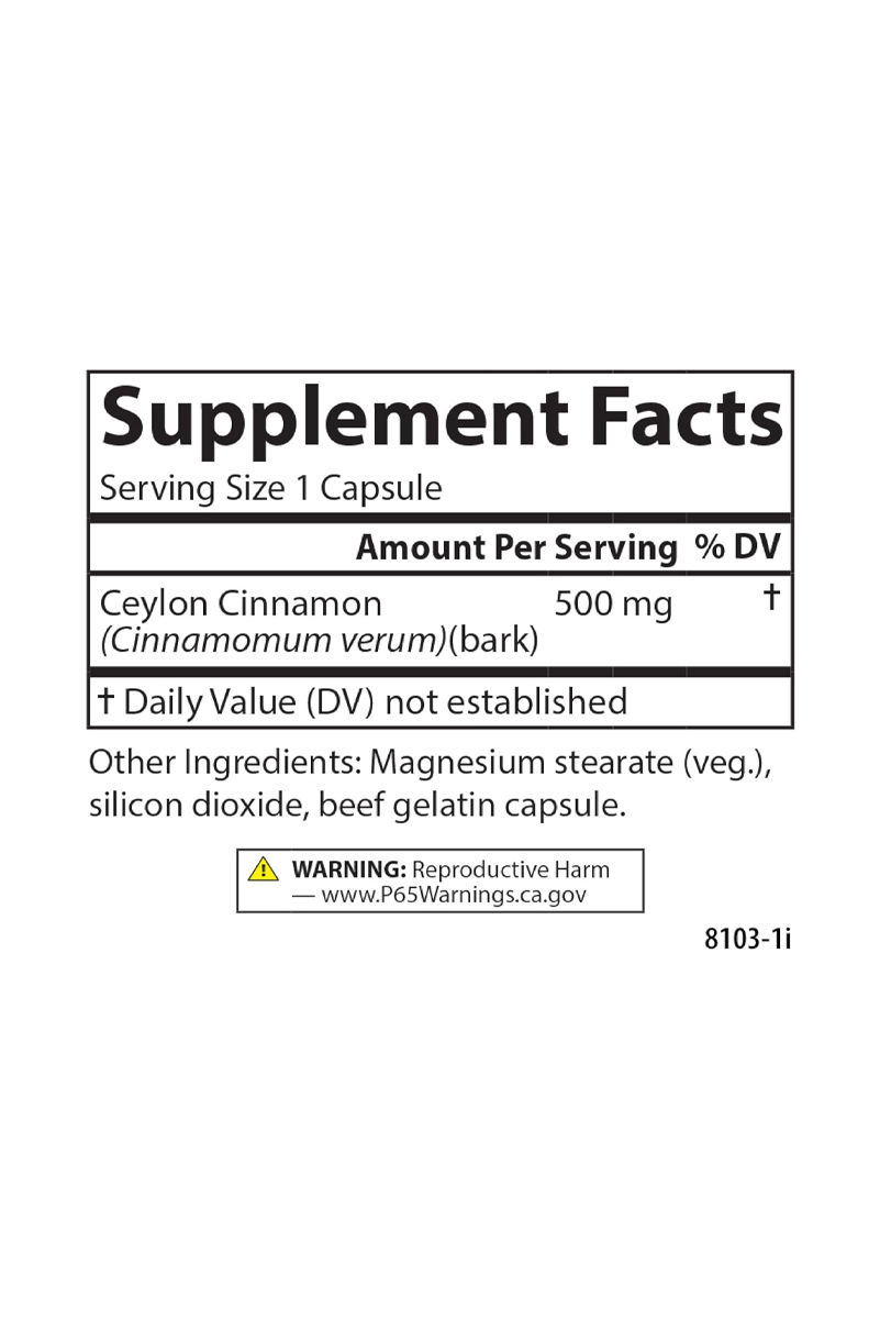 کپسول Ceylon Cinnamon برند Carlson - بسته ۱8۰ عددی