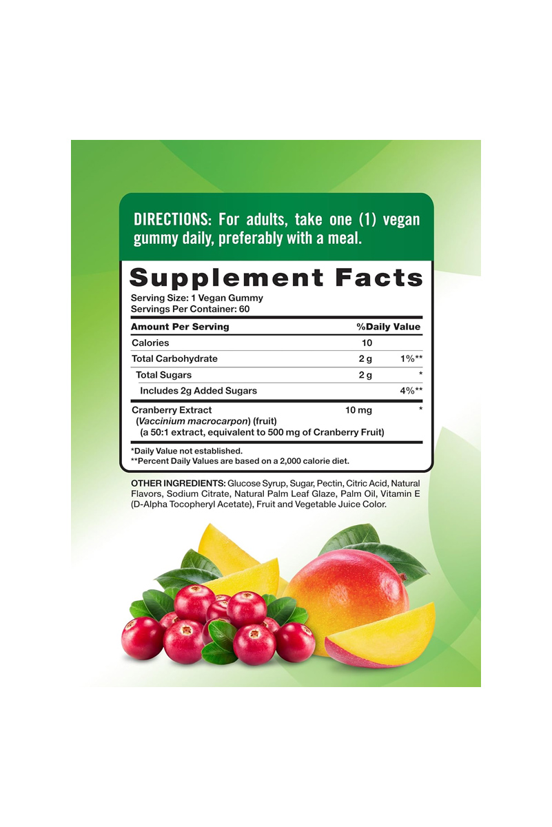 پاستیل وگان کرن‌ بری حفظ سلامت مثانه Nature's Truth - بسته 6۰ عددی