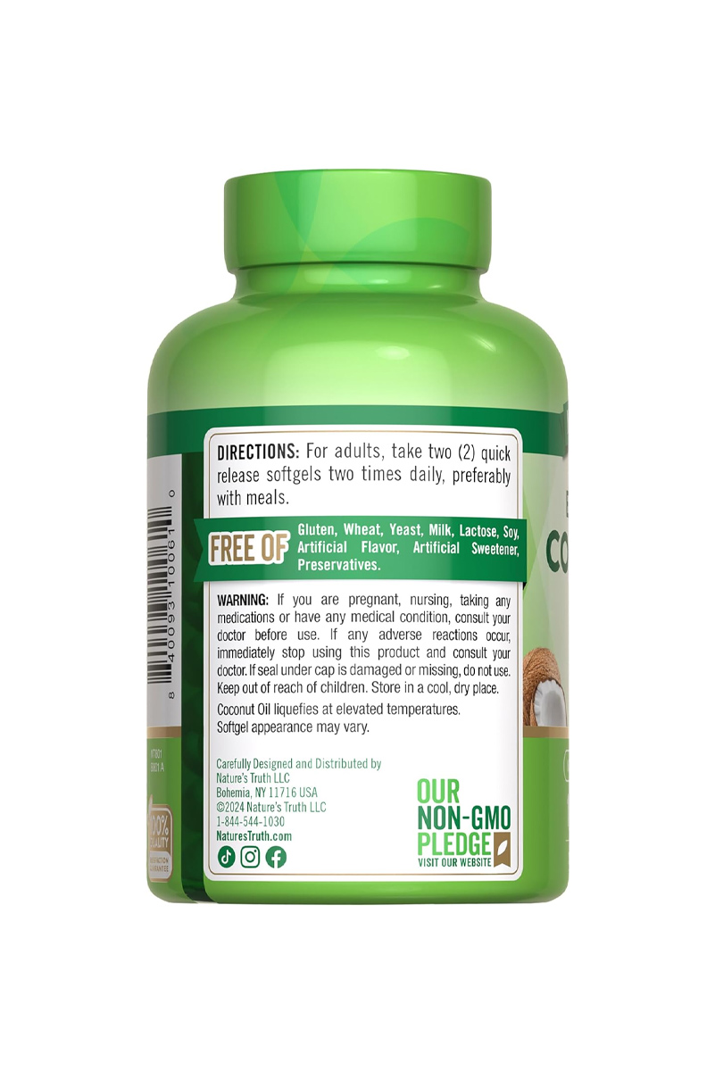 سافت ژل روغن نارگیل Nature's Truth - بسته ۱۰۰ عددی