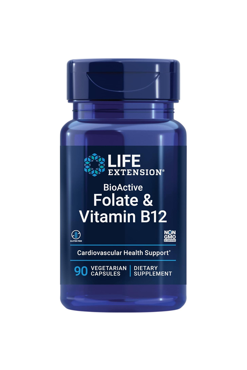 کپسول فولات و ویتامین B12 برند Life Extension - بسته 90 عددی