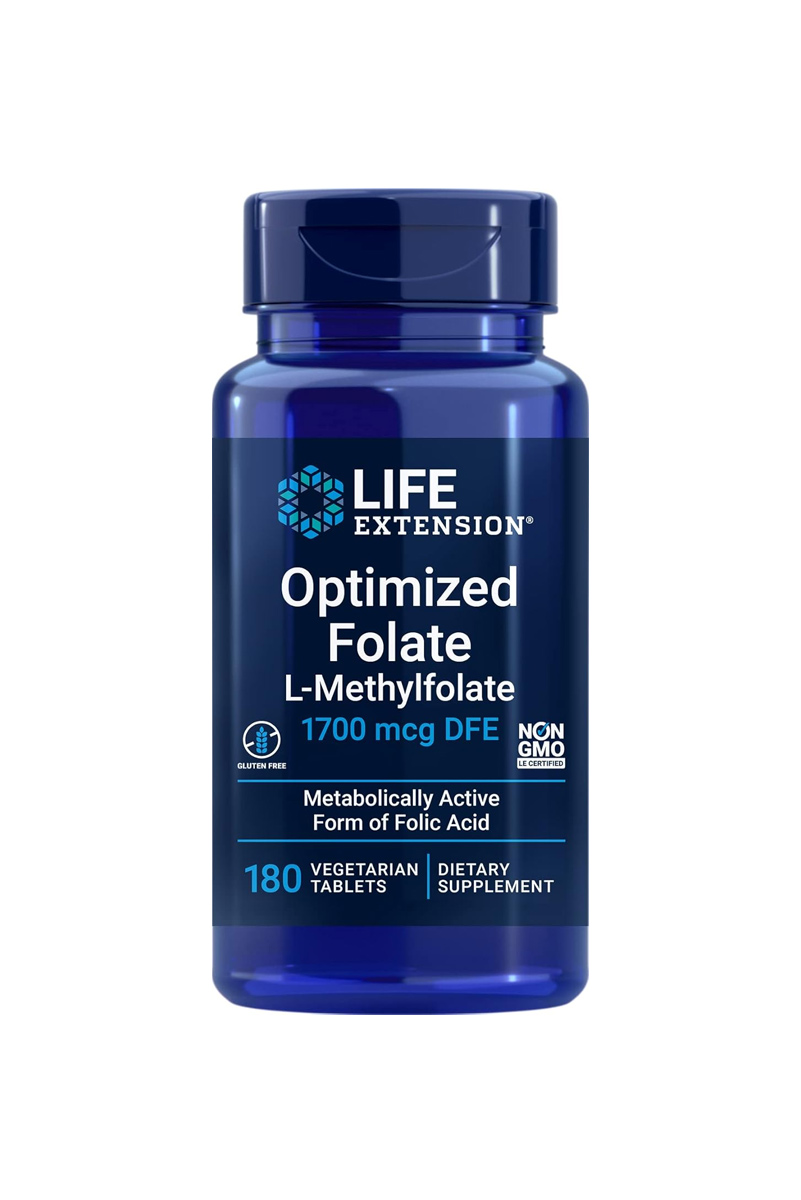 قرص ال متیل‌ فولات Life Extension - بسته 1۸0 عددی
