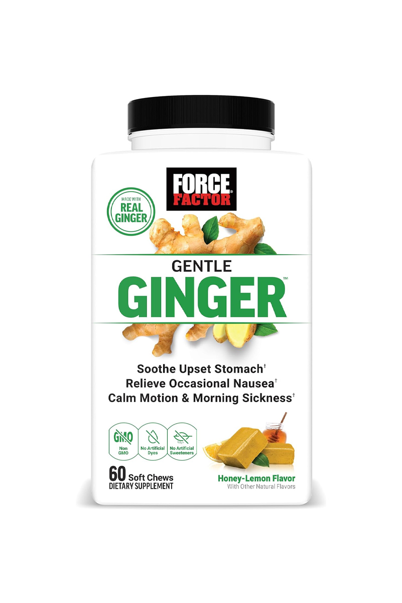 پاستیل زنجبیل ضد تهوع و بهبود دهنده گوارش Force Factor - بسته 60 عددی