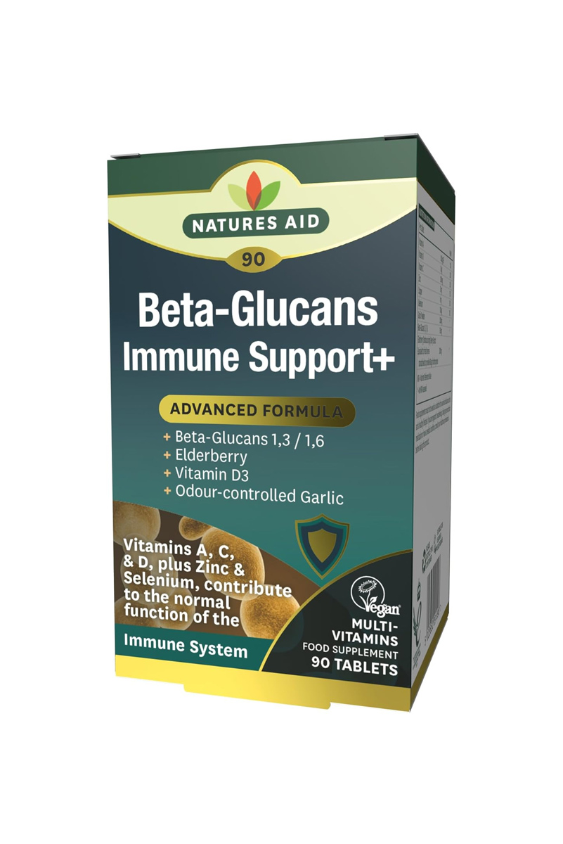 قرص بتا-گلوکانوز تقویت کننده سیستم ایمنی Natures Aid – بسته 90 عددی
