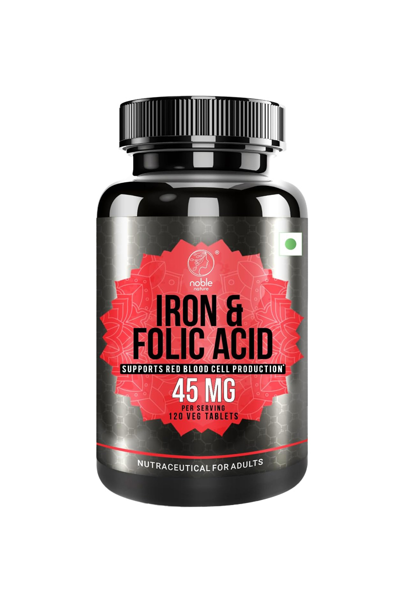 قرص آهن و اسید فولیک Noble Nature - بسته 120 عددی