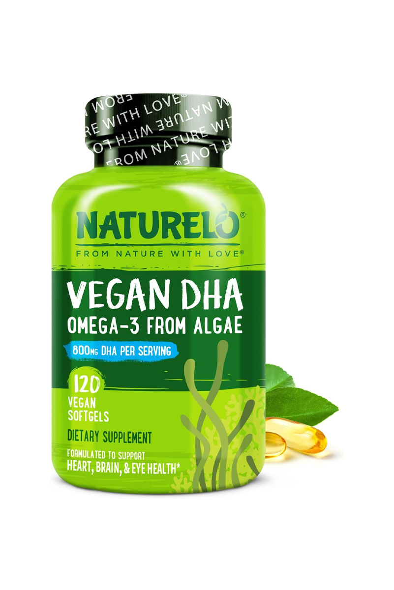 سافت‌ ژل گیاهی DHA امگا3 NATURELO - بسته 120 عددی
