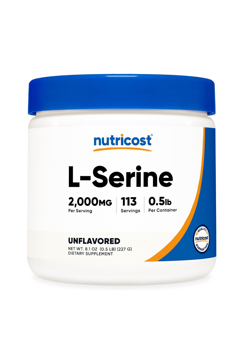پودر ال سرین (L-serine) ۲۰۰۰ میلی گرم Nutricost - حجم ۲۲۷ گرم