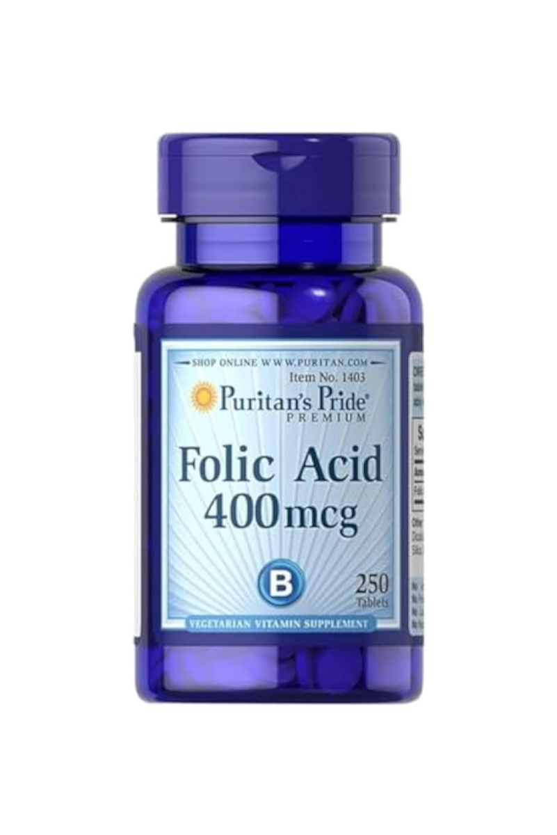 قرص اسید فولیک ۴۰۰ میکروگرم Puritan’s Pride – بسته 250 عددی