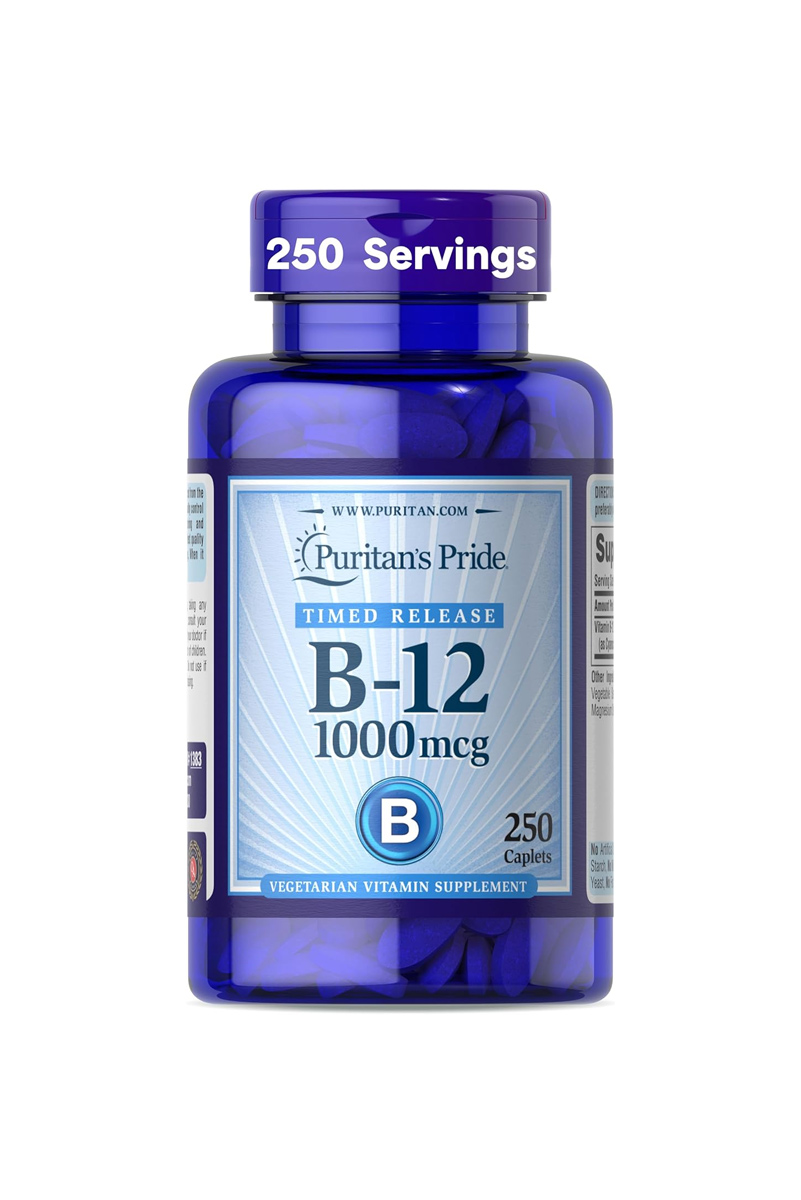 قرص ویتامین B12 مقدار 10۰۰ میکروگرم Puritan's Pride - بسته 250 عددی