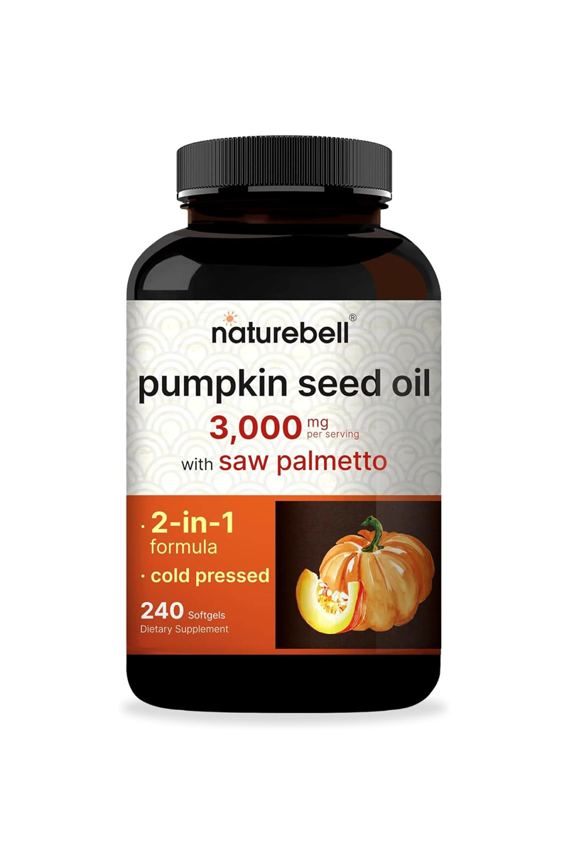 سافت‌ ژل روغن تخم کدو با ساو پالمتو NatureBell - بسته 240 عددی
