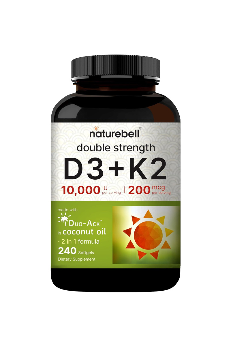 سافت‌ ژل ویتامین D3 و K2 برند NatureBell - بسته 240 عددی