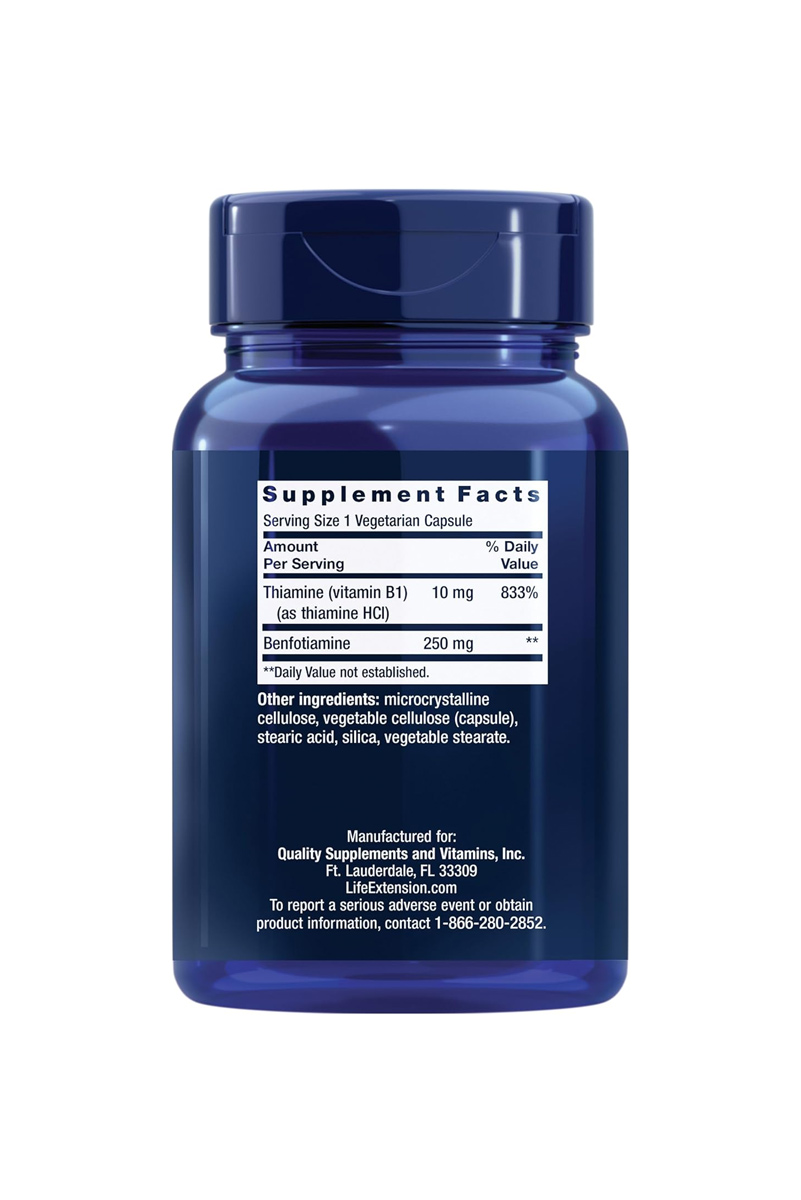کپسول مگا بنفوتیامین Life Extension - بسته 120 عددی