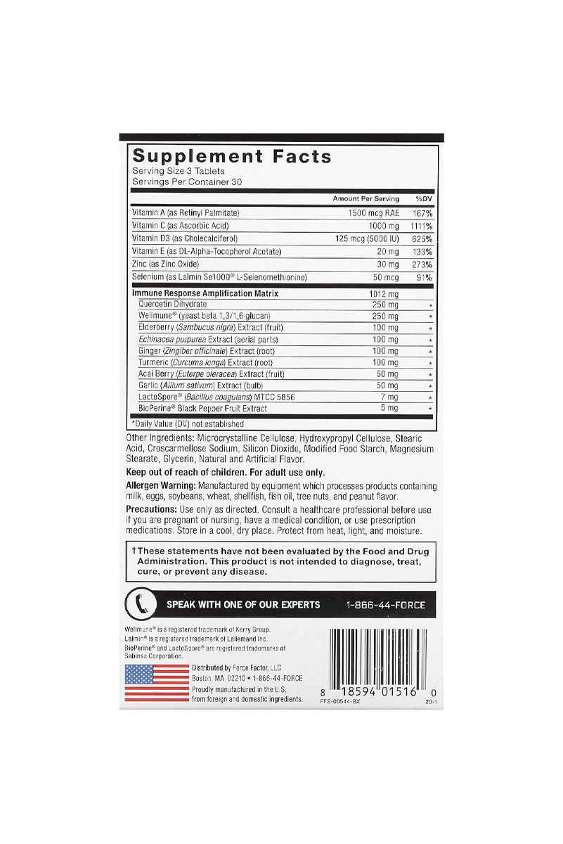 قرص تقویت‌ کننده سیستم ایمنی Force Factor - بسته 90 عددی
