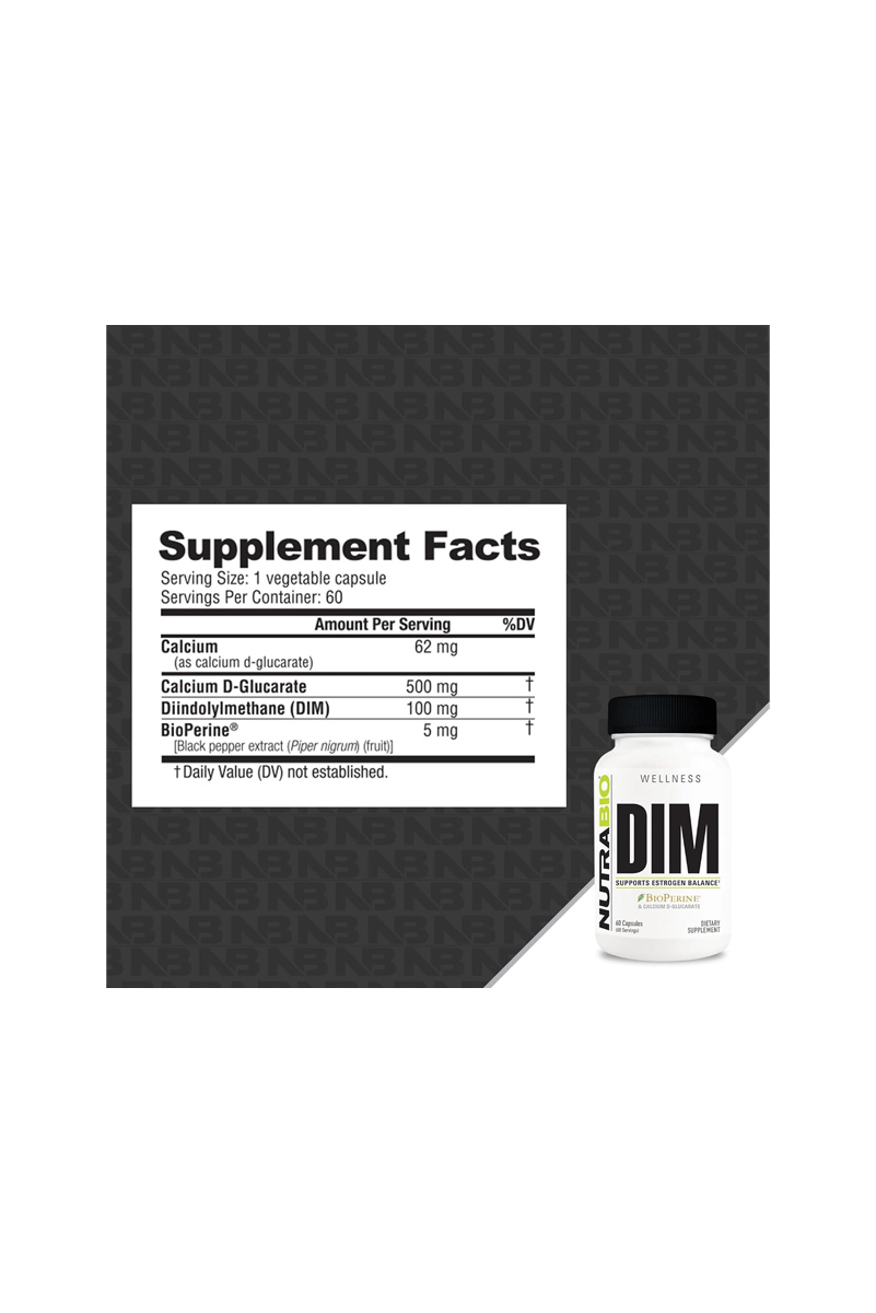 کپسول DIM (دی ایندولیل متان) NutraBio - بسته 60 عددی