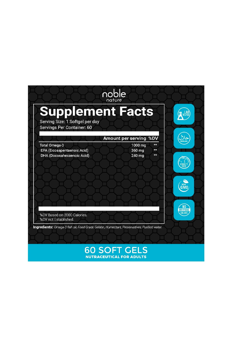 سافت‌ ژل امگا۳ Noble Nature - بسته 60 عددی