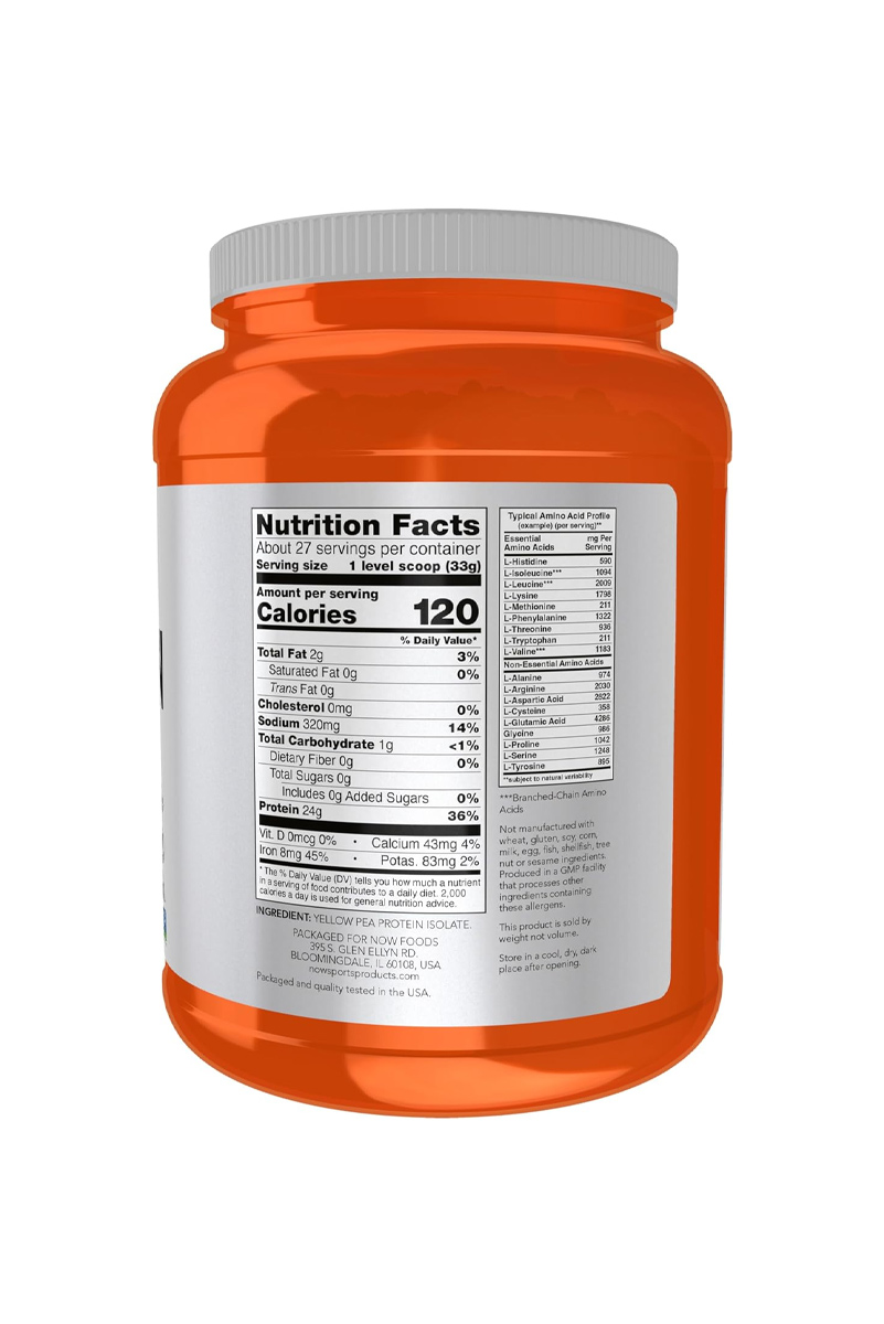 پودر پروتئین Pea Protein برند NOW - حجم 907 گرم